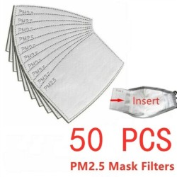 Filtres pour masque facial - charbon actif - PM25 - 5 couches - anti-poussière - antibactérien