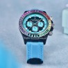 PAGANI DESIGN - orologio meccanico / automatico - lunetta arcobaleno - impermeabile - cinturino in pelle / nylon