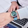 PAGANI DESIGN - orologio meccanico / automatico - lunetta arcobaleno - impermeabile - cinturino in pelle / nylon