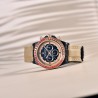 PAGANI DESIGN - orologio meccanico / automatico - lunetta arcobaleno - impermeabile - cinturino in pelle / nylon