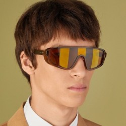 Visiera a scudo monopezzo - montatura oversize - occhiali da sole - google sportivo - antivento - UV400
