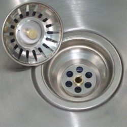 Scolapiatti per lavello da cucina - filtro - acciaio inox - 2 pezzi