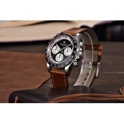 Pagani Design - orologio automatico al quarzo - vetro zaffiro - cronografo - pelle - acciaio inossidabile