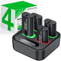 Batteria da 4 x 1200 mAh - Dock di ricarica USB - per controller Xbox One X / S / Xbox Elite