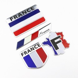 Sticker voiture aluminium 3D - drapeau français