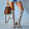 Knee height suede boots - thick heelBoots