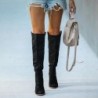 Knee height suede boots - thick heelBoots