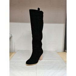 Knee height suede boots - thick heelBoots