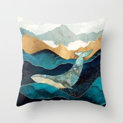 Fodera per cuscino decorativo - montagne geometriche / sole - 45 * 45 cm