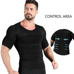 T-shirt uomo snellente - manica corta - compressione - modellante