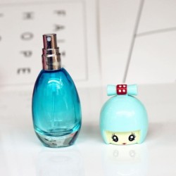 Glass perfume bottle - empty container - doll / girl design - with atomizer - 20 ml - 5 piecesPerfumes