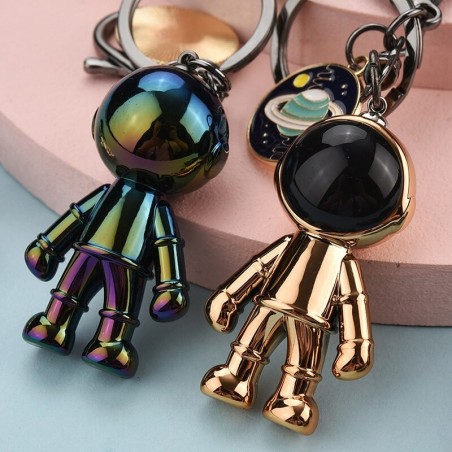 Acrylic robot spaceman / planets - keychainKeyrings