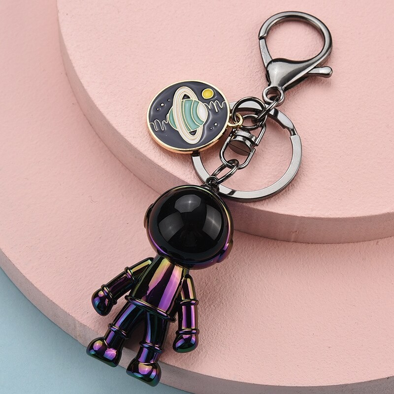 Acrylic robot spaceman / planets - keychainKeyrings