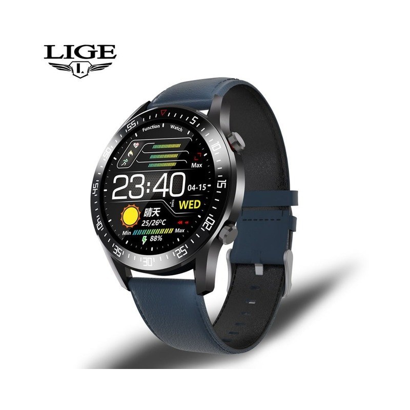 LIGE - montre intelligente de sport - Android - IOS - fréquence cardiaque - tension artérielle - étanche