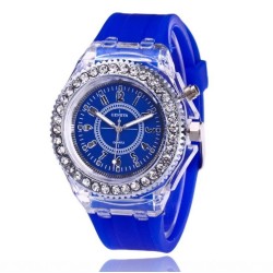 GINEVRA - Orologio al quarzo - cristalli - cinturino in silicone - con luce LED