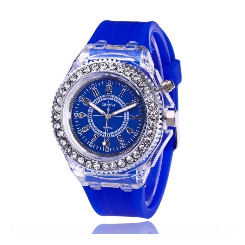 GINEVRA - Orologio al quarzo - cristalli - cinturino in silicone - con luce LED