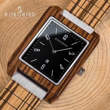 BOBO BIRD - Orologio in legno di bambù - Quarzo - con scatola