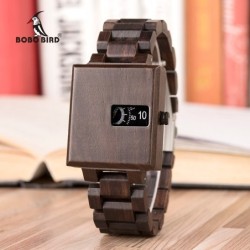 BOBO BIRD - élégante montre carrée en bois - Quartz