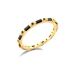 Luxurious gold ring - green zirconia - 925 sterling silverRings