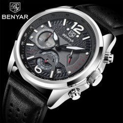 BENYAR - Orologio sportivo al quarzo - impermeabile - cinturino in pelle