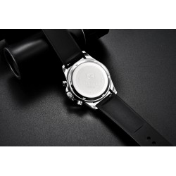 BENYAR - montre en acier inoxydable - Quartz - chronographe - étanche 30M - bracelet en caoutchouc