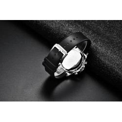 BENYAR - montre en acier inoxydable - Quartz - chronographe - étanche 30M - bracelet en caoutchouc