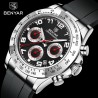 BENYAR - montre en acier inoxydable - Quartz - chronographe - étanche 30M - bracelet en caoutchouc