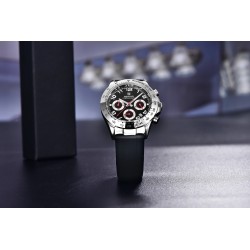 BENYAR - montre en acier inoxydable - Quartz - chronographe - étanche 30M - bracelet en caoutchouc