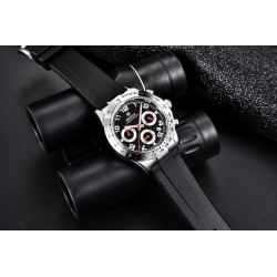 BENYAR - montre en acier inoxydable - Quartz - chronographe - étanche 30M - bracelet en caoutchouc