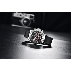 BENYAR - montre en acier inoxydable - Quartz - chronographe - étanche 30M - bracelet en caoutchouc