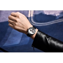 BENYAR - montre en acier inoxydable - Quartz - chronographe - étanche 30M - bracelet en caoutchouc