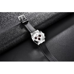 BENYAR - montre en acier inoxydable - Quartz - chronographe - étanche 30M - bracelet en caoutchouc