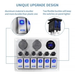Waterproof metal rocker - toggle switch panel - circuit breaker - USB - 4 / 6 gangTools & maintenance