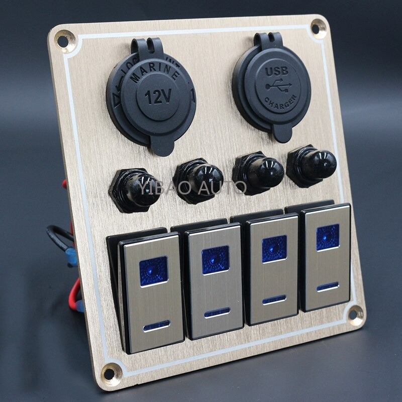 Waterproof metal rocker - toggle switch panel - circuit breaker - USB - 4 / 6 gangTools & maintenance