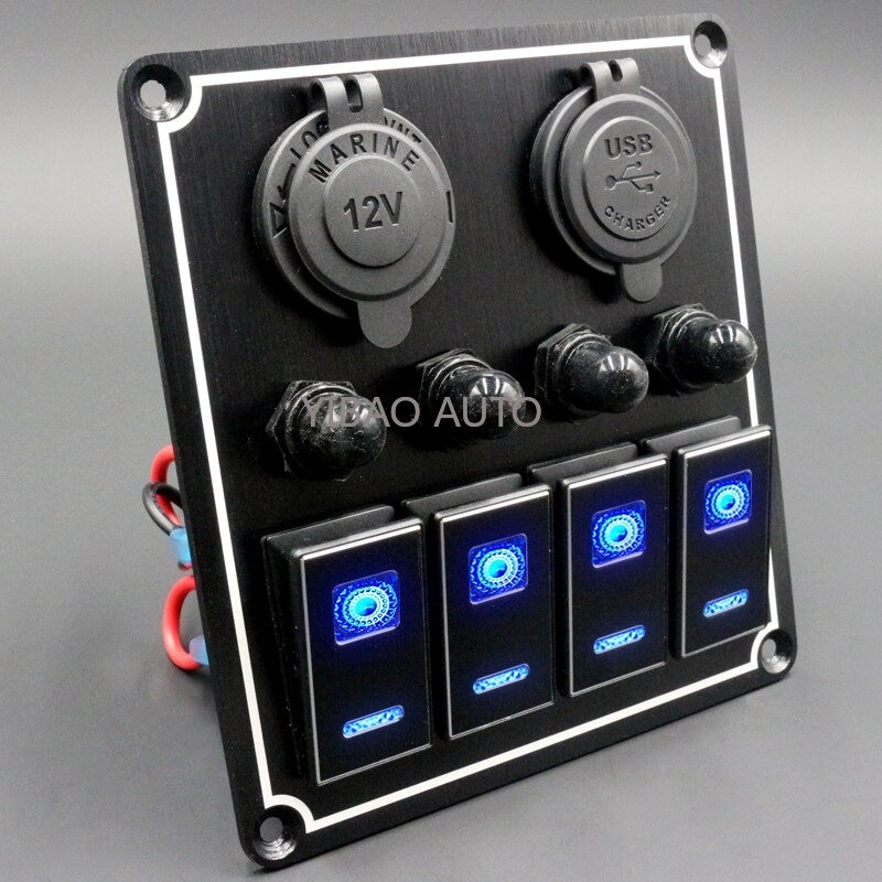 Waterproof metal rocker - toggle switch panel - circuit breaker - USB - 4 / 6 gangTools & maintenance