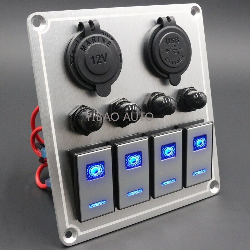 Waterproof metal rocker - toggle switch panel - circuit breaker - USB - 4 / 6 gangTools & maintenance