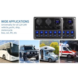 Waterproof metal rocker - toggle switch panel - circuit breaker - USB - 4 / 6 gangTools & maintenance