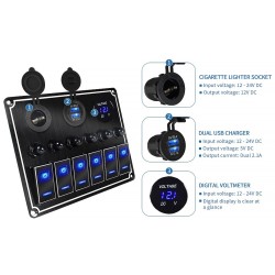 Waterproof metal rocker - toggle switch panel - circuit breaker - USB - 4 / 6 gangTools & maintenance
