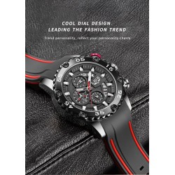 LIGE - montre de sport à quartz - lumineuse - étanche - bracelet en silicone