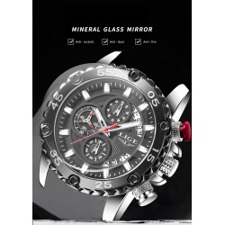LIGE - montre de sport à quartz - lumineuse - étanche - acier inoxydable