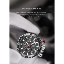 LIGE - montre de sport à quartz - lumineuse - étanche - acier inoxydable
