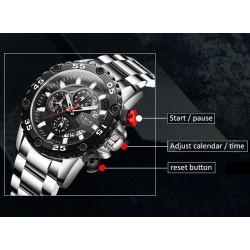 LIGE - sports Quartz watch - luminous - waterproof - stainless steelWatches