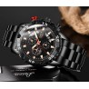 LIGE - montre de sport à quartz - lumineuse - étanche - acier inoxydable