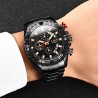 LIGE - montre de sport à quartz - lumineuse - étanche - acier inoxydable