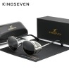 KINGSEVEN - occhiali da sole rotondi retrò - stile steampunk - cornice ribaltabile scavata