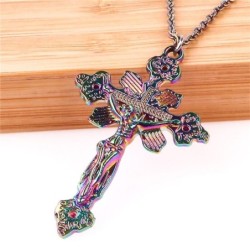 Rainbow color cross pendant - with necklaceNecklaces