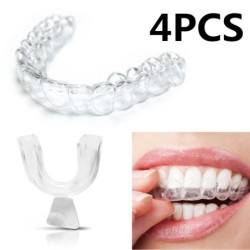Protège-dents de nuit en silicone - blanchiment des dents - contre le grincement / serrement - 4 pièces