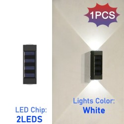 Lampe solaire LED - applique murale d'extérieur - étanche - éclairage haut / bas