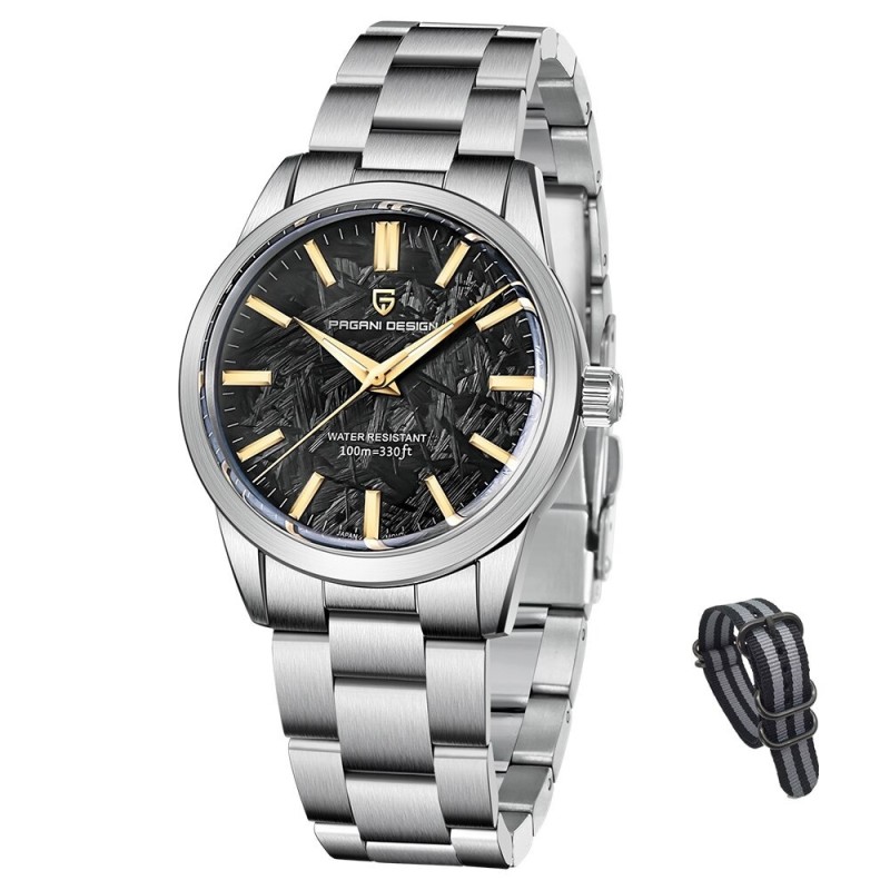 PAGANI DESIGN - montre de sport à quartz - verre saphir - acier inoxydable - étanche 100 M