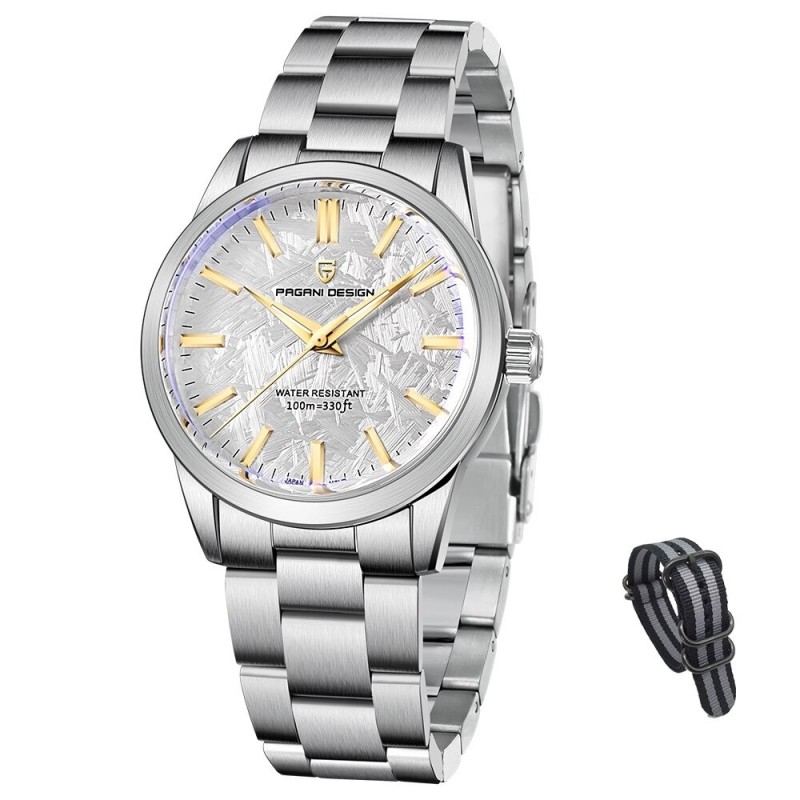 PAGANI DESIGN - montre de sport à quartz - verre saphir - acier inoxydable - étanche 100 M